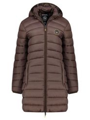 Geographical Norway Płaszcz pikowany "Atikamap" w kolorze ciemnobrązowym rozmiar: XXL. Brązowe płaszcze Geographical Norway, xxl, bez wzorów, bez kaptura. Za 166.10 zł.