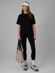 4F Legginsy dzianinowe damskie - czarne XXL. Czarne legginsy 4f, bez wzorów, z bawełny. Za 99.99 zł.