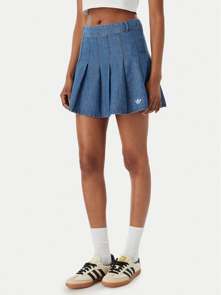 Adidas Spódnica jeansowa KD5523 Niebieski Regular Fit. Niebieskie spódnice adidas, bez wzorów, z bawełny. Za 142.99 zł.