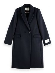 Scotch & Soda Płaszcz przejściowy w kolorze granatowym rozmiar: S. Niebieskie płaszcze Scotch & Soda, s, bez wzorów, z wełny, bez kaptura. Za 397.17 zł.