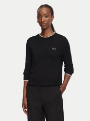 KARL LAGERFELD Sweter B3W18037 Czarny Regular Fit. Czarne swetry KARL LAGERFELD, xl, bez wzorów, z wełny, bez ramiączek. Za 729.99 zł.