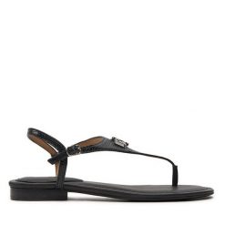 Sandały LAUREN RALPH LAUREN. Czarne sandały Lauren Ralph Lauren, bez wzorów, bez obcasa, na płaskiej podeszwie, bez zapięcia. Za 449.99 zł.