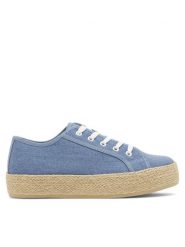DeeZee Espadryle WSS21067-01A Niebieski. Niebieskie espadryle DeeZee, bez wzorów, z materiału, bez obcasa. Za 99.99 zł.