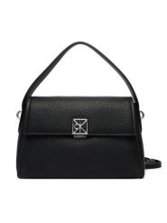 Calvin Klein Torebka Emblem Hw Pebble Shoulder Bag 25 LV04F3425G Czarny. Czarne torebki klasyczne Calvin Klein, bez wzorów, ze skóry, bez dodatków. Za 569.99 zł.