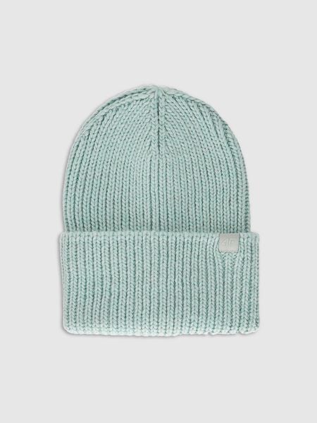 4F Czapka zimowa damska - turkusowa Uniwersalny. Niebieskie czapki zimowe 4f, bez wzorów, z materiału. Za 99.99 zł.