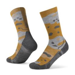 Skarpety turystyczne Buff Merino LIghtweight Crew Sock LWC2. Żółte skarpetki Buff, bez wzorów, z elastanu. Za 129.90 zł.