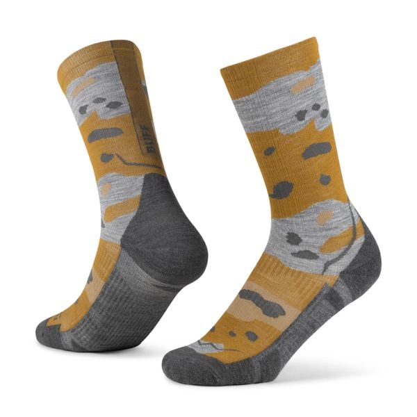Skarpety turystyczne Buff Merino LIghtweight Crew Sock LWC2. Zielone skarpetki Buff, bez wzorów, z elastanu. Za 119.99 zł.