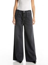 Replay Dżinsy - Wide Leg fit - w kolorze czarnym rozmiar: W32/L30. Czarne jeansy Replay, l, z aplikacjami, klasyczne. Za 394.95 zł.