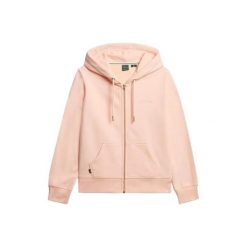 Damska bluza z kapturem zapinana na zamek Superdry Logo Essential. Czerwone bluzy Superdry, bez wzorów, bez ramiączek, z kapturem. Za 318.05 zł.