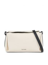 Calvin Klein Torebka Gracie Mini Bag_Canvas K60K611754 Écru. Brązowe listonoszki Calvin Klein, bez wzorów, ze skóry, bez dodatków. Za 649.99 zł.