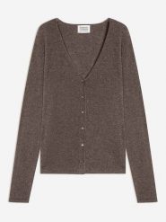 AUTHENTIC CASHMERE Kaszmirowy kardigan w kolorze jasnobrązowym rozmiar: S. Brązowe swetry AUTHENTIC CASHMERE, s, bez wzorów, z kaszmiru, bez ramiączek. Za 369.99 zł.