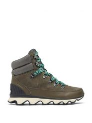 Sorel Skórzane botki "Kinetic" w kolorze khaki rozmiar: 37,5. Brązowe botki Sorel, bez wzorów, z materiału, bez obcasa, na platformie, bez zapięcia. Za 458.95 zł.