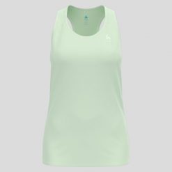 Bluza damska Odlo ESSENTIAL Tank crew neck. Zielone bluzy ODLO, bez wzorów, sportowe, bez ramiączek, bez kaptura. Za 149.99 zł.