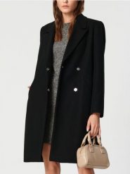 Płaszcz z paskiem - czarny. Czarne płaszcze Sinsay, l, bez wzorów, eleganckie, bez kaptura. Za 129.99 zł.