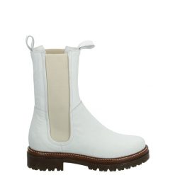 BOTKI DAMSKIE M83205 BIANCO. Botki Venezia, bez wzorów, ze skóry, bez obcasa, bez zapięcia. Za 299.00 zł.