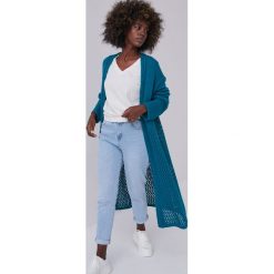Kardigan Damski Shirin BS Morski. Zielone swetry blue shadow, w ażurowe wzory, z nylonu, eleganckie, bez ramiączek. Za 239.90 zł.