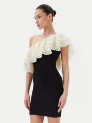Eleh Sukienka koktajlowa ESS250260 Czarny Regular Fit. Czarne sukienki Eleh, l, bez wzorów, z syntetyku, wizytowe, bez kołnierzyka, bez ramiączek. Za 349.99 zł.