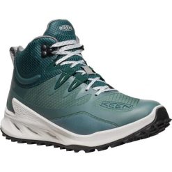KEEN Zionic Mid WP W damskie wodoodporne buty trekkingowe Dark Forest/Sea Moss. Szare trekkingi Keen, bez wzorów, bez zapięcia. Za 612.99 zł.