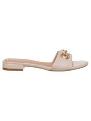 Patrizia Pepe Klapki w kolorze beżowym rozmiar: 37. Brązowe klapki Patrizia Pepe, bez wzorów, klasyczne, z otwartym noskiem, bez obcasa, bez zapięcia. Za 382.13 zł.