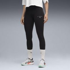 Damskie legginsy PUMA x HYROX SHAPELUXE o długości 7/8 PUMA. Czarne legginsy Puma, bez wzorów, z dzianiny. Za 329.00 zł.