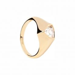 P D Paola P D Paola The New Essentials Ring Pierścionki 1 ct Damski. Szare pierścionki P D Paola, z cyrkonią, pozłacane. Za 387.99 zł.