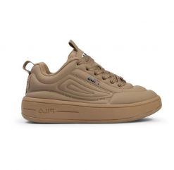 Buty sportowe sneakersy damskie Fila Superbubble. Brązowe buty treningowe Fila, bez wzorów, z gumy, bez zapięcia, trekkingowe. Za 253.99 zł.