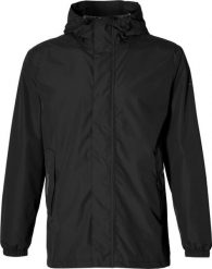 Rowerowa kurtka przeciwdeszczowa Hoga unisex, kruczoczarna. Czarne kurtki BASIL, s, bez wzorów, z materiału, bez kaptura, rowerowe. Za 419.90 zł.