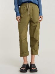 G-Star Spodnie w kolorze khaki rozmiar: W24. Brązowe spodnie materiałowe G-Star, bez wzorów, z materiału, retro, z podwyższonym stanem. Za 140.53 zł.