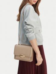 GINO ROSSI Torebka EO-KY129 Beżowy. Brązowe kopertówki Gino Rossi, bez wzorów, z materiału, wizytowe, bez dodatków. Za 299.99 zł.