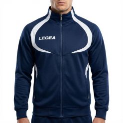 Damska Kurtka Biegowa Oddychająca Niebieska-Biała Singapore. Białe kurtki LEGEA, xs, bez wzorów, z materiału, sportowe, bez kaptura. Za 72.00 zł.