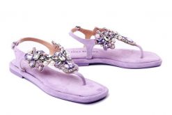 ALMA EN PENA V240821 suede lilac, sandały damskie. Fioletowe sandały Alma En Pena, bez wzorów, bez obcasa, na obcasie, bez zapięcia. Za 604.90 zł.