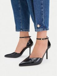 DeeZee Szpilki CEO-CD25-355-1 Czarny. Czarne szpilki DeeZee, bez wzorów, ze skóry, bez obcasa, na szpilce, bez zapięcia. Za 149.99 zł.