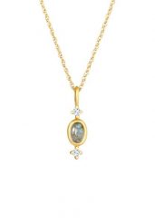 Elli PREMIUM Damski wisior twisted z labradorytem Topaz w kolorze srebrnym 925 szt. Naszyjniki 1 ct. Szare naszyjniki Elli PREMIUM, z materiału, z labradorytem, pozłacane. Za 249.89 zł.