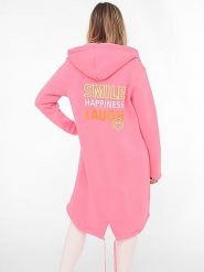 Zwillingsherz Bluza "Smile Happiness Laugh" w kolorze jasnoróżowym rozmiar: L/XL. Różowe bluzy Zwillingsherz, l, bez wzorów, bez ramiączek, bez kaptura. Za 272.95 zł.