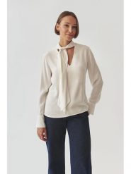 TATUUM Bluzka w kolorze kremowym rozmiar: 40. Brązowe bluzki Tatuum, bez wzorów, z wiskozy, bez kołnierzyka, bez ramiączek. Za 137.95 zł.