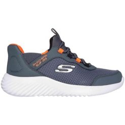 Buty sportowe młodzieżowe Skechers Bounder Slip-ins. Szara buty treningowe Skechers, bez wzorów, z materiału, bez zapięcia. Za 179.00 zł.