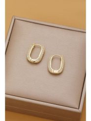 Atelier MIU Pozłacane kolczyki-kreole z cyrkoniami rozmiar: onesize. Żółte kolczyki atelier MIU, z cyrkonią, pozłacane. Za 52.99 zł.