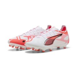 Buty piłkarskie ULTRA 5 PRO FG/AG PUMA. Białe buty do biegania Puma, bez wzorów, bez zapięcia, do biegania. W wyprzedaży za 239.99 zł.