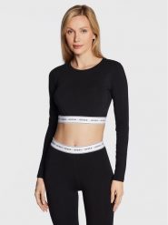 Guess Bluzka Carrie O2BM10 KBBU1 Czarny Regular Fit. Czarne bluzki Guess, xl, z aplikacjami, z bawełny, bez kołnierzyka, bez ramiączek. Za 109.99 zł.