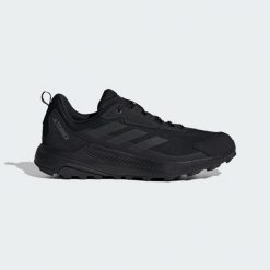 Buty trekkingowe adidas Terrex Anylander. Czarne buty trekkingowe adidas, bez wzorów, z materiału, bez zapięcia. Za 329.00 zł.