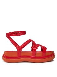 Melissa Sandały Melissa Buzios Ad 33979 Czerwony. Czerwone sandały Melissa, bez wzorów, z tworzywa sztucznego, bez obcasa, na koturnie, bez zapięcia. Za 339.99 zł.