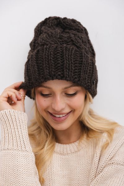 WEŁNIANA CZAPKA PRINCE CZEKOLADOWA One size - Flawless. Brązowe czapki zimowe Flawless, bez wzorów, z poliakrylu, eleganckie. Za 287.00 zł.