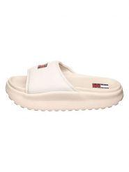 Tommy Hilfiger Shoes Klapki w kolorze kremowym rozmiar: 42. Brązowe klapki Tommy Hilfiger Shoes, bez wzorów, z otwartym noskiem, bez obcasa, bez zapięcia. Za 195.77 zł.