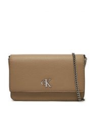 Calvin Klein Torebka K60K612260 Beżowy. Brązowe kopertówki Calvin Klein, bez wzorów, ze skóry, wizytowe, bez dodatków. Za 209.99 zł.