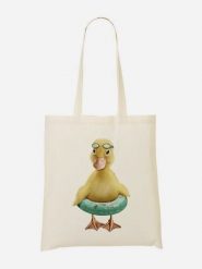 WOOOP Torba "Duck Bouee" w kolorze kremowym ze wzorem - 36 x 43 cm rozmiar: onesize. Brązowe shopper bag Wooop, bez wzorów, z bawełny, na ramię, bez dodatków. Za 39.99 zł.