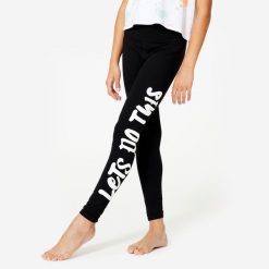 Legginsy do tańca nowoczesnego dla dzieci Starever wysoki stan. Szorty STAREVER, bez wzorów, z materiału, sportowe. Za 54.99 zł.