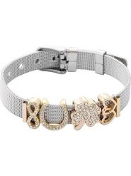 U.S. Polo Assn. Bransoletka z elementami ozdobnymi rozmiar: onesize. Szare bransoletki U.S. Polo Assn., z kryształem, pozłacane. Za 139.87 zł.