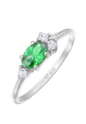 Elli Damski pierścionek zaręczynowy Ekstrawagancki zielony z kryształami cyrkonii w srebrze próby 925 Sterling Silver Pierścionki 1 ct. Szare pierścionki Elli, z cyrkonią, srebrne. Za 243.99 zł.