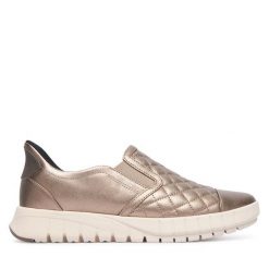 Półbuty Geox. Żółte półbuty wsuwane Geox, bez wzorów, bez obcasa, na płaskiej podeszwie. Za 449.99 zł.