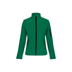 Kurtka damska Kariban Softshell. Zielone kurtki przejściowe sportowe KARIBAN, m, bez wzorów, z elastanu, bez kaptura. Za 246.00 zł.